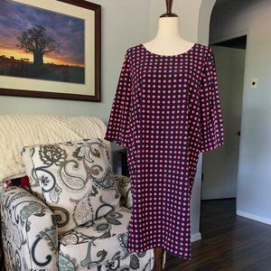 Retro Print Midi Dress